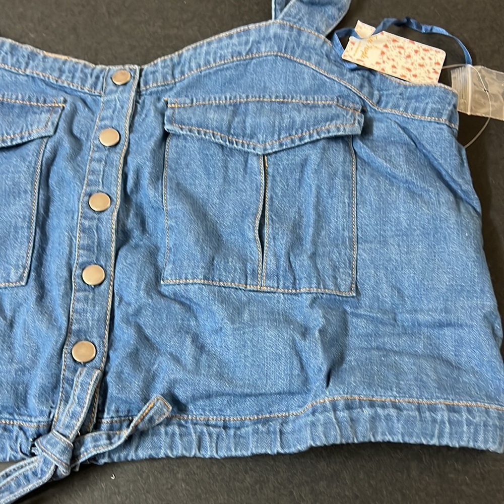 We The Free People Women’s NWT Size Large Palm Desert Denim Top size XL - Picture 9 of 16